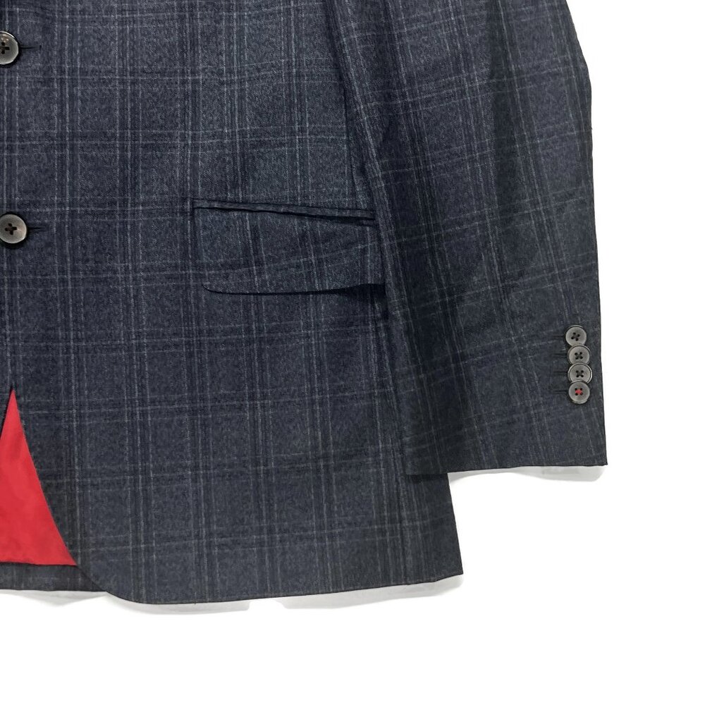 SuitSupply Blazer Mens 38R‎ Blue E. Thomas Wool Sport Coat Check Plaid Jacket - Picture 4 of 8